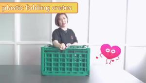 China Cheap plastic collapsible home storage container box bluecollapsible crate container door lock wholesale