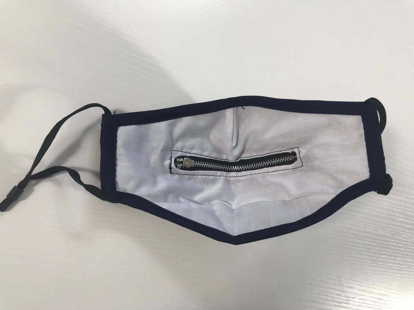 S&J OEM Wholesale Cotton Zipper Maskes Face Mouth Covering Reusable Personalized Breath Maskes with Zipper