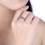Temperamental Queen'S Crown Pink Heart Pave Diamond Ring S925 Diamond-Encrusted