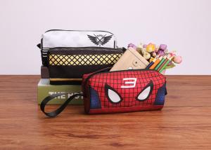 China Custom Batman Logo Zipper Pencil Pouch , Canvas Travel Gift Makeup Pencil Holder wholesale