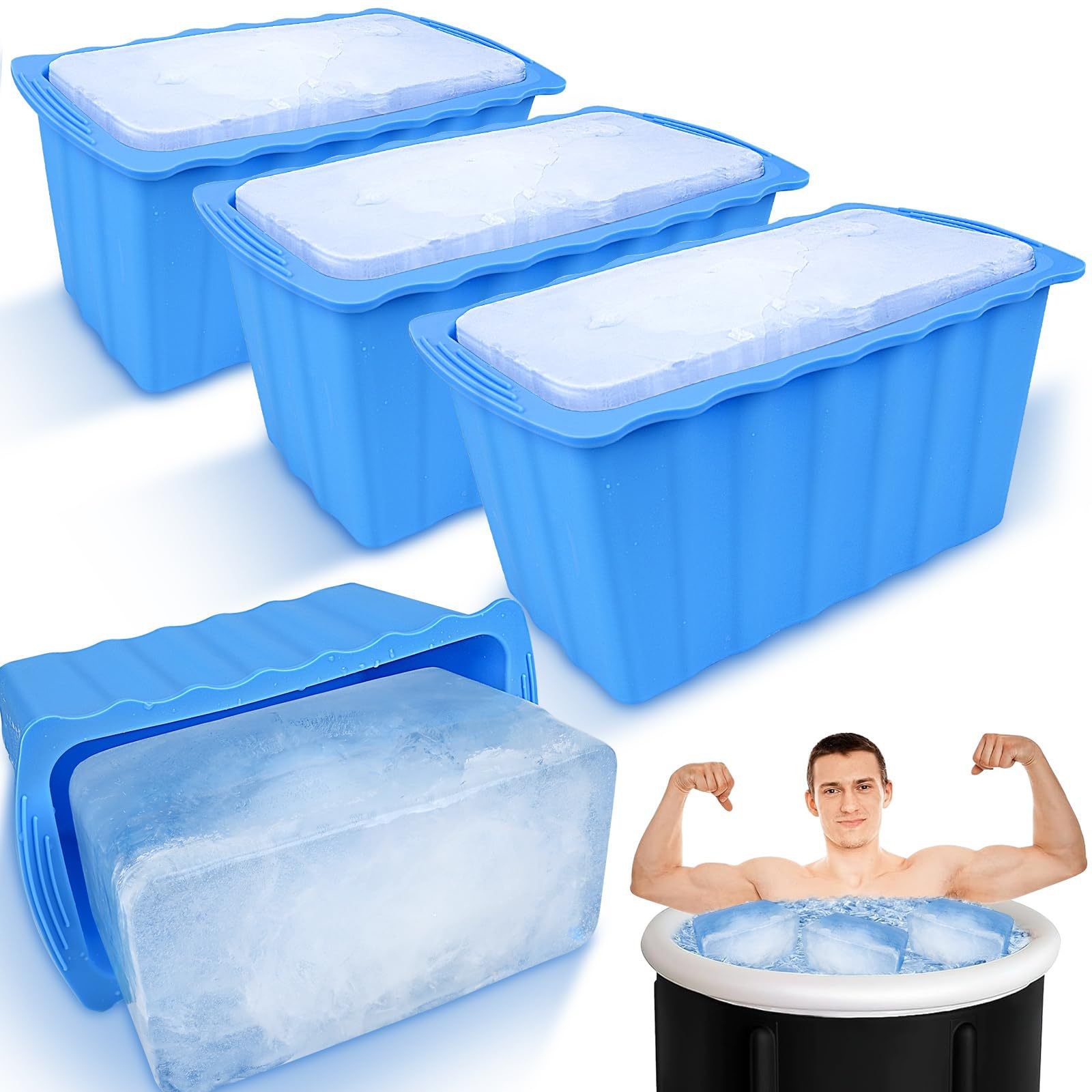 2kg Silicone Ice Block Maker For Home Thicker Big Ice Cube Tray Reusable Athletes Cold Plunge Accessories BPA Free Ice Maker