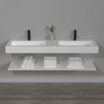 Washbasin New Italian Design White Color Sanitary Ware Bathroom Double Wash