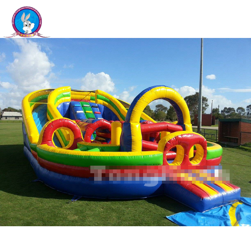 Commercial Inflatable Obstacle Race Track Land Playground Structure With Custom Modules Theme Colors Branding and Interactive Challenge Features