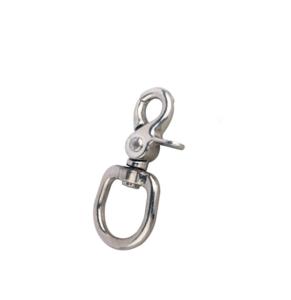 China Diecast Trigger Snap Hook 16mm Round Swivel Eye Carabiner Zinc Alloy Nickel Plated snap hook wholesale