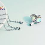 65CM Chain Heart Memorial Keepsake Pendant Engraved Necklace Charms