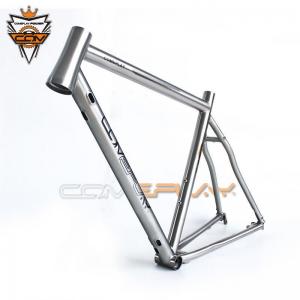 China Raw Color Titanium Road Bicycle Frames Frameset Tapered Headset Rustproof wholesale