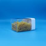 PET Candy Snack Plastic Food Grade Transparency Square Jars Screw Top White Lids