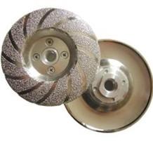 China 4&quot;-5&quot; Diamond Turbo Cup Wheel Vacuum Brazed With M14/16 Flange Bright wholesale