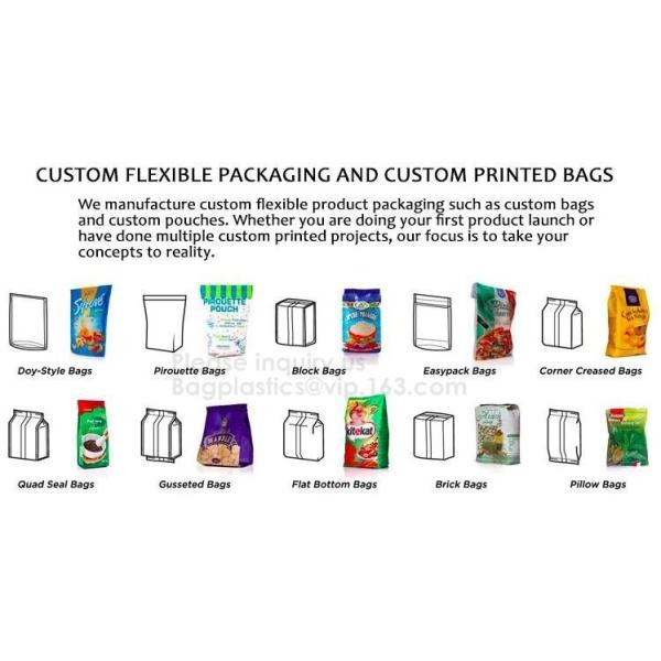 Custom Print Biodegradable Foil Packaging Soft Zipper Stand Up Bottom Gusset Plastic Drinking Pouches Bags With Straws
