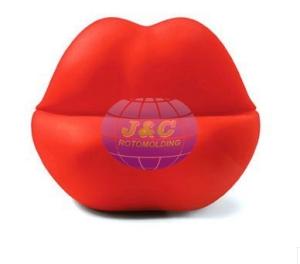China Plastic Rotational Molding Furniture Red Mouth Sofa For Single Person / Double Person wholesale