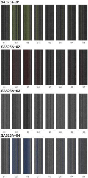 Long Nylon Carpet Tiles 10x40 Inch Grey With Some Color Line