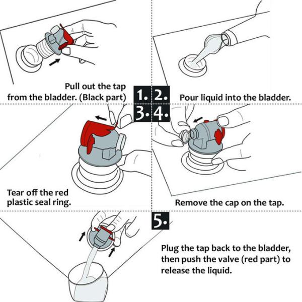 Disposable Liquid Bladder Bag , 5 Liter 96oz Wine Bag In Box With Valve