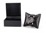 PU leather Custom Watch Box Packaging black Stripe Elegant
