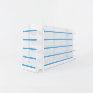 China Double Columns Medical Store Display Rack White 1200mm 1500mm 1800mm Length on sale
