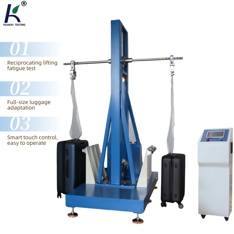 Automatic Luggage Lifting Lowering Testing Machine LCD Display Suitcase Baggage Bag Placing Tester HUAKAI