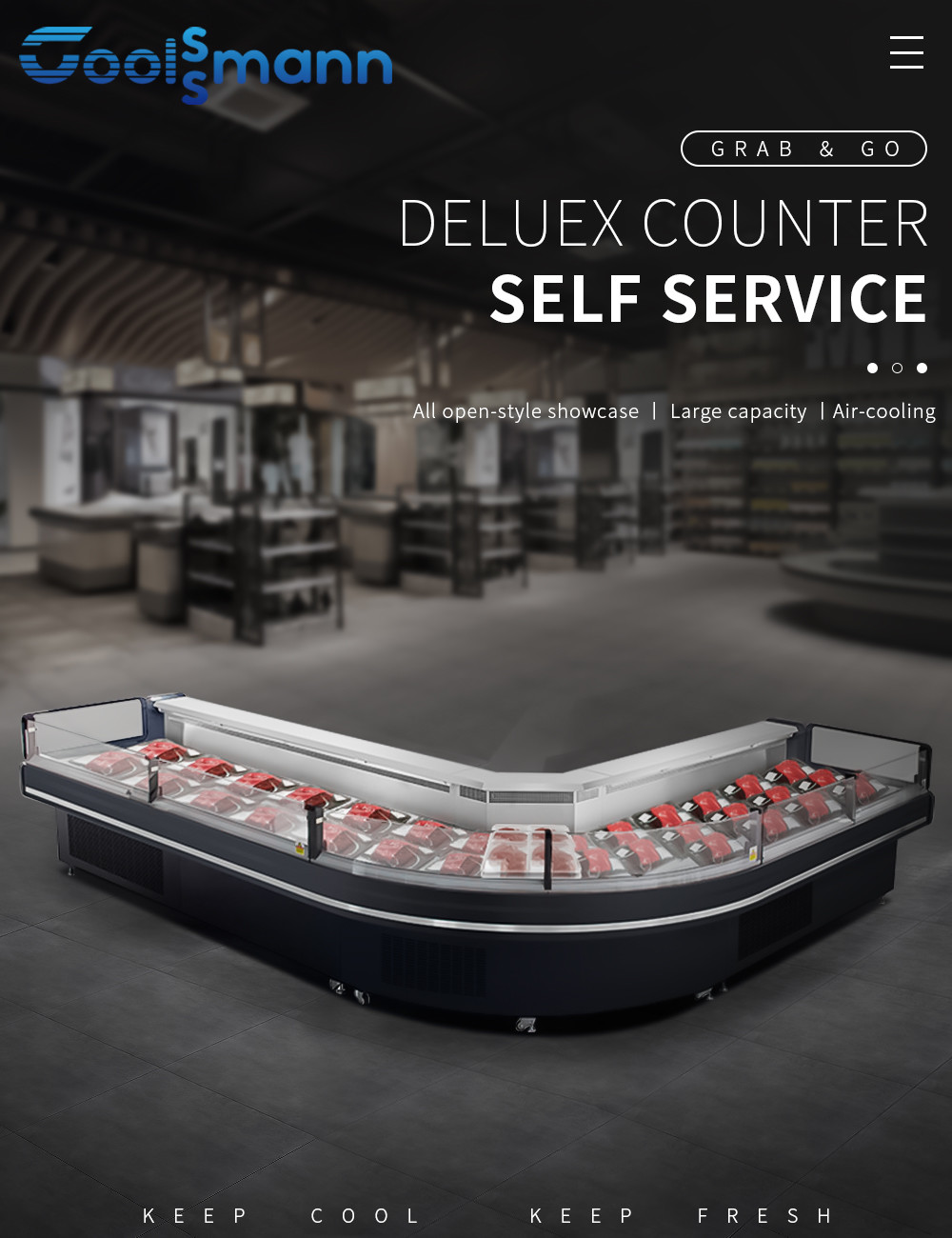 Deluex Self Service Counter Fresh Meat Cooler Display Refrigerator