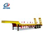 3 Axles 13000mm Length 80T Lowboy Trailer for Heavy Equipment Machinery