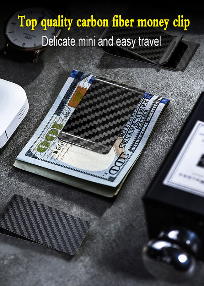 Business Slip Resistant Waterproof Carbon Fiber Money Clips