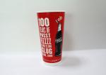 Red Printed To Go Coffee Cups With Lids , Disposable Iced Coffee Cups
