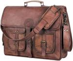 18 INCH LEATHER BRIEFCASE LAPTOP MESSENGER BAG BEST COMPUTER SATCHEL HANDMADE
