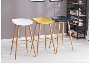 China Natural Pub Height Bar Stools Simple Silhouette With Wood Leg wholesale
