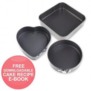China Nonstick Bakeware Springform Pan Set Bundle with 10-Inch Square, 9.8-Inch Round, 8.6-Inch Heart Shaped Cake Pan wholesale