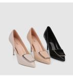 ZM008 929-40 Square Buckle Single Shoes Women 2020 Spring New Women'S Shoes