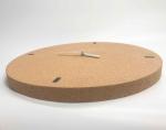 Round Simple Cork Wall Clock Silent Quartz Movement Battery Operated 12"
