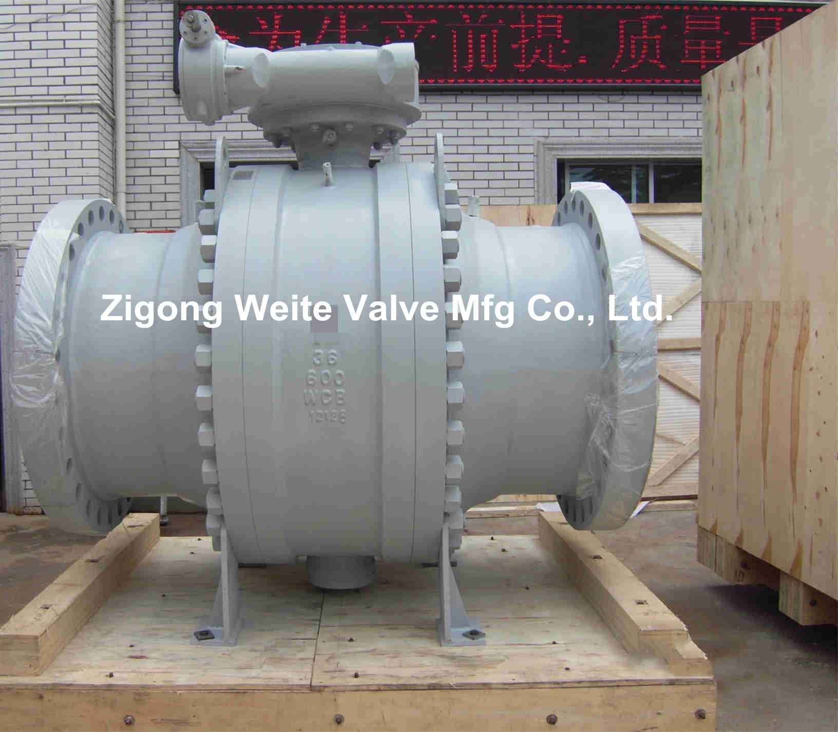36'' WCB Gear Operated Ball Valve Horizontal Installation Class 600 Large Diameter