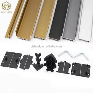 China Auminium G Profile Kitchen Wardrobe Aluminum Hand Profile Handle Black Handle wholesale