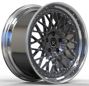 China 20&quot; Custom 2PC Forged Aluminum Alloy Rims VW Transporter 5x120 Polished Lip+Black Disc wholesale