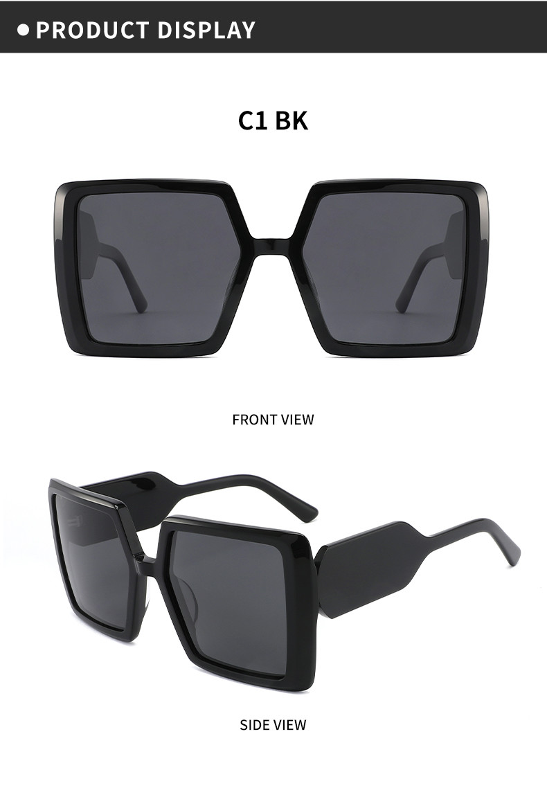 Huge Square Acetate Sunglasses Womens OEM Lightweight Scratch Resistant