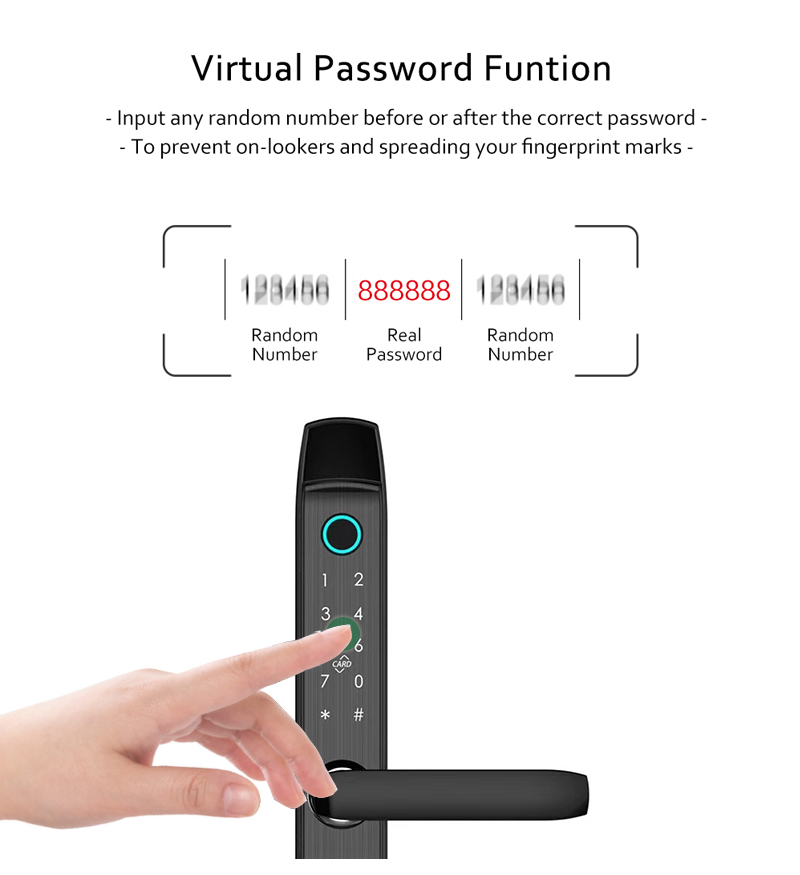 Digital Door Lock Zinc Alloy S875 Smart Fingerprint Glass Door Lock With Tuya APP