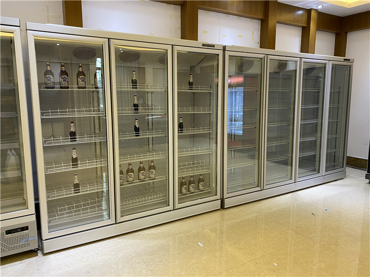 3-4-5-6 Glass Door Split Refrigerator Upright Display Fridge Commercial Display Chiller Remote System