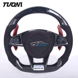 China Alcantara LED Carbon Fiber Steering Wheel For Mercedes W205 W204 A45 CLE GLC wholesale