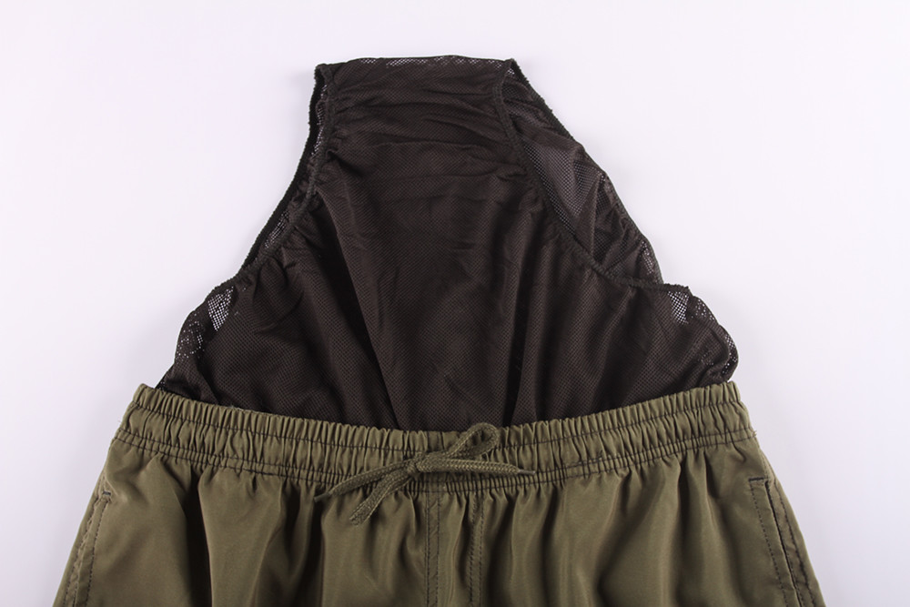 Olive Camouflage Mens Elastic Waist Board Shorts