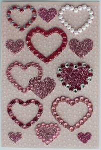 China Pearl Jewelry Rhinestone Heart Stickers Sheets For Stationery Silk Printing wholesale