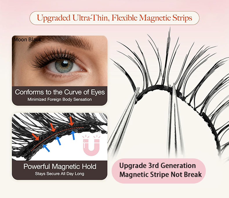Reusable Soft Magnetic False Eyelashes No Glue Needed Liner Quantum Extensions With Applicator