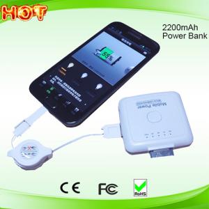 China Unique 2200mah dual emergency cell phone charger for iphone/samsung/blackberry wholesale