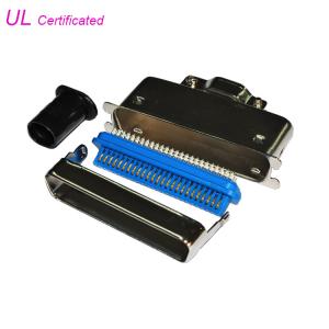 China 180 Degree 50 Pin Male DDK Centronic Solder Pin Connector T Shape Metal Hood MD Shell wholesale