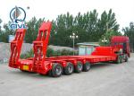 Colored Low Bed Semi Trailer , Low Floors Semitrailer Transport Heavy Vehicles
