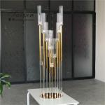 Antique Metal And Crystal Candelabra Floor Clear Crystal Splicing 12 Pole Holder