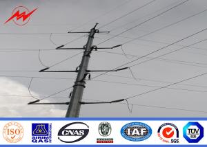 China Straight / Tensile Hot Dip Galvanized Steel Power Pole With Electrical Accessories wholesale