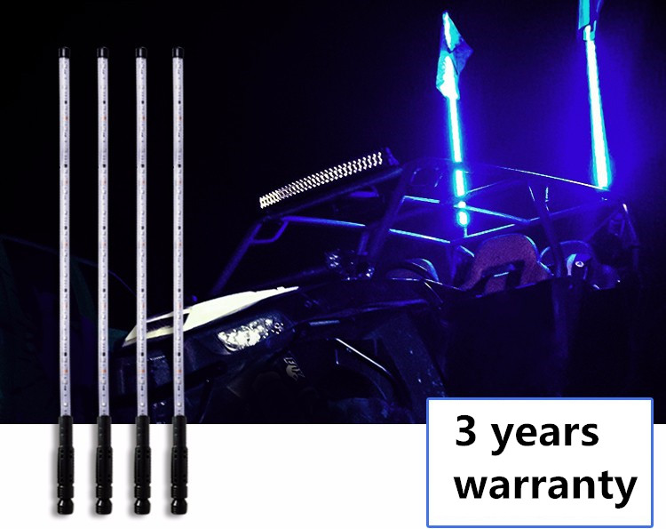 4 Feet Quick Disconnect 12V super bright king quad atv led whip light antenna sand flag pole light