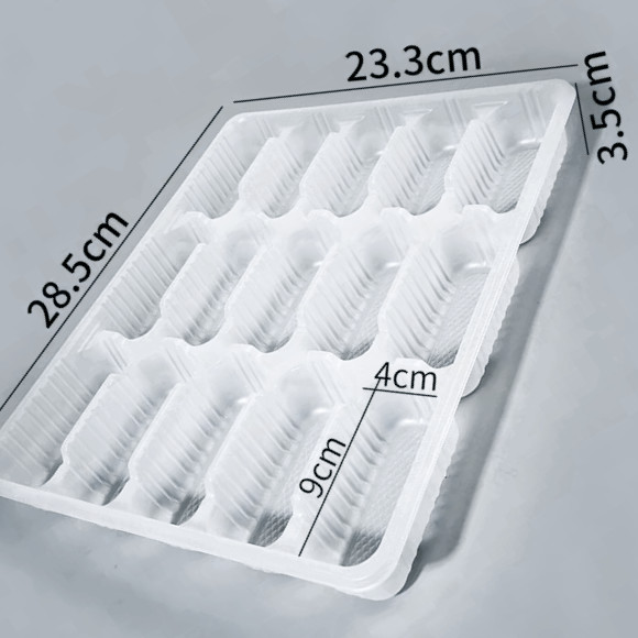 Plastic Dumpling Freezer Tray Packaging Lining Frozen Food Packaging Disposable Dumpling Tray with Lids