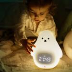 LED Night Light and Sound Machine Cute Bear Sleep Training Clock for Kids'