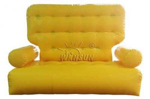 China Yellow Color Inflatable Couch Sofa Environmental Friendly For Outdoor Activities wholesale
