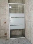 White Painted Profile Pivot Door Shower Enclosures 90X190cm