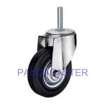 Black 100mm Industrial Swivel Casters , 4 Inch Stem Caster Wheels