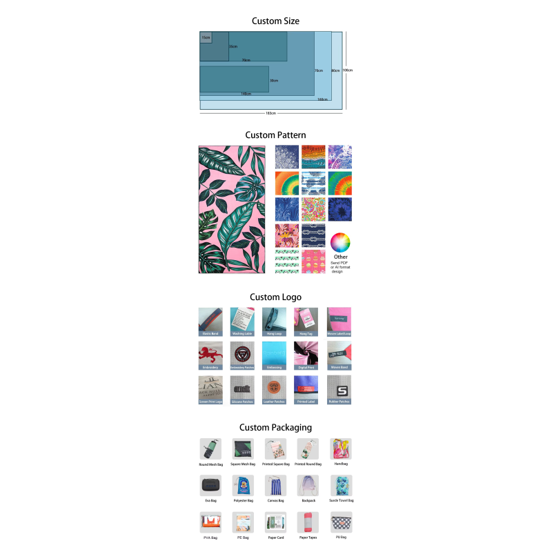 custom logo print quick dry microfiber egyptian beach towels with a zip pocket recycled towel sand free